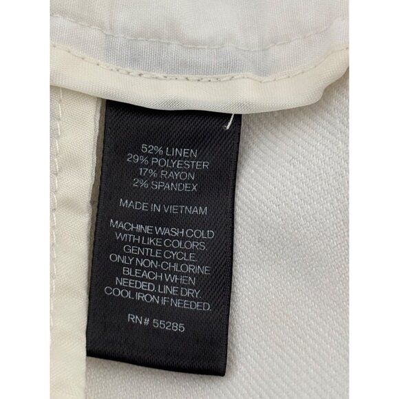 Express Linen Blend Pants 4 High Waisted Paperbag Quiet Luxury Preppy Old Money - Picture 4 of 12